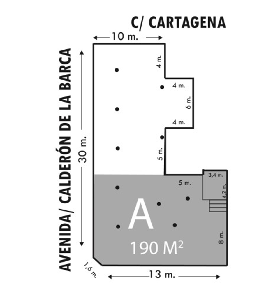 Plano orientativo con la zona blanca disponible